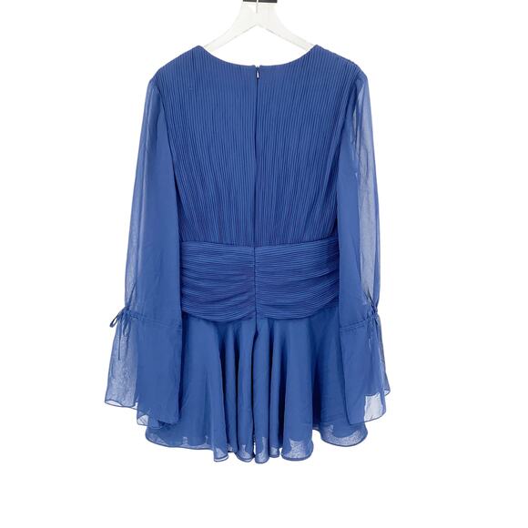 MAC DUGGAL Dress Size 12 Evening Gown Mini Navy Blue NEW Pleated V Neck - Picture 8 of 10